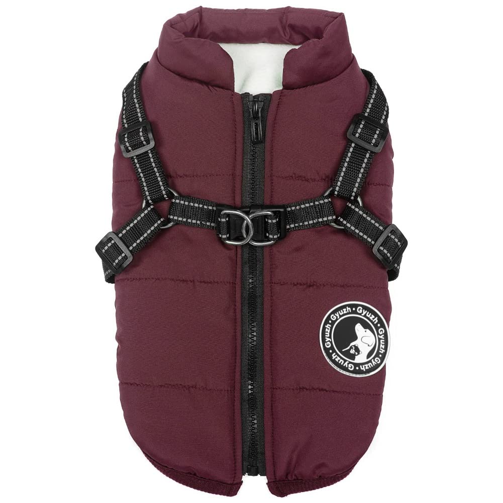 Gyuzh Winter Dog Jacket - Fleece, Waterproof, Reflective Harness For Small To Large Dogs