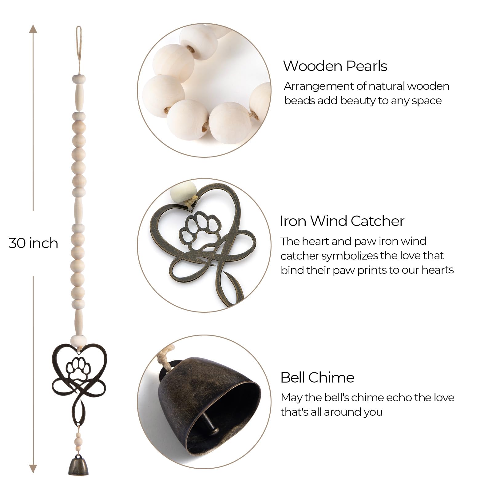 Pet Memorial Wind Chime - Dog Memorial Gifts For Loss Of Dog, Cat Memorial Gifts For Loss Of Cat, Pet Loss Gifts, Pet Memorial G