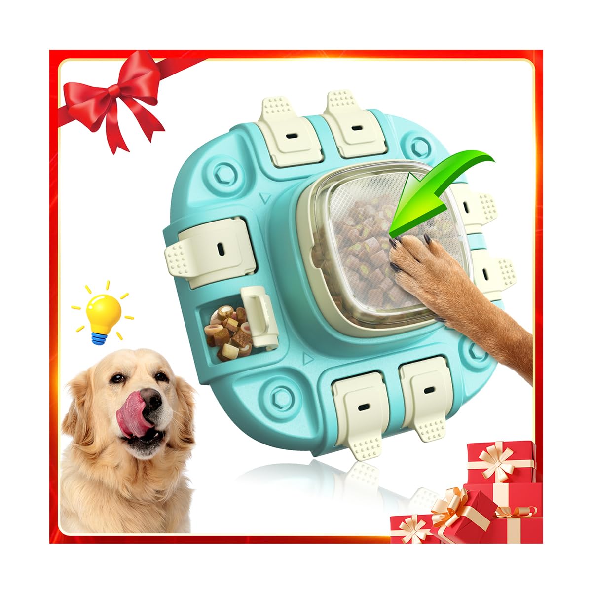 Carozen Dog Puzzle Toys, Slow Feeder, Treat Dispensing Feature, Ideal For Iq Training And Entertainment, Suitable For All Dog Br