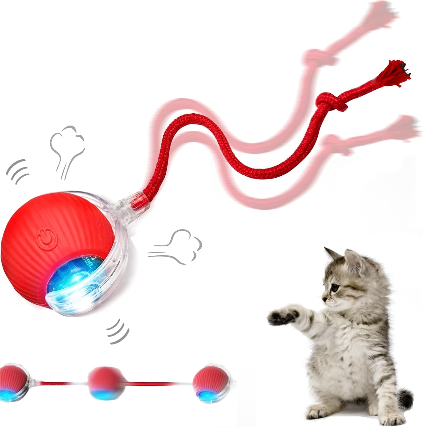 Pooliifeo 2025 Upgraded Interactive Cat Toys Balls,Interactive Rolling Cat Ball, Automatic Moving Cat/Dog Balls For Indoor Cats 