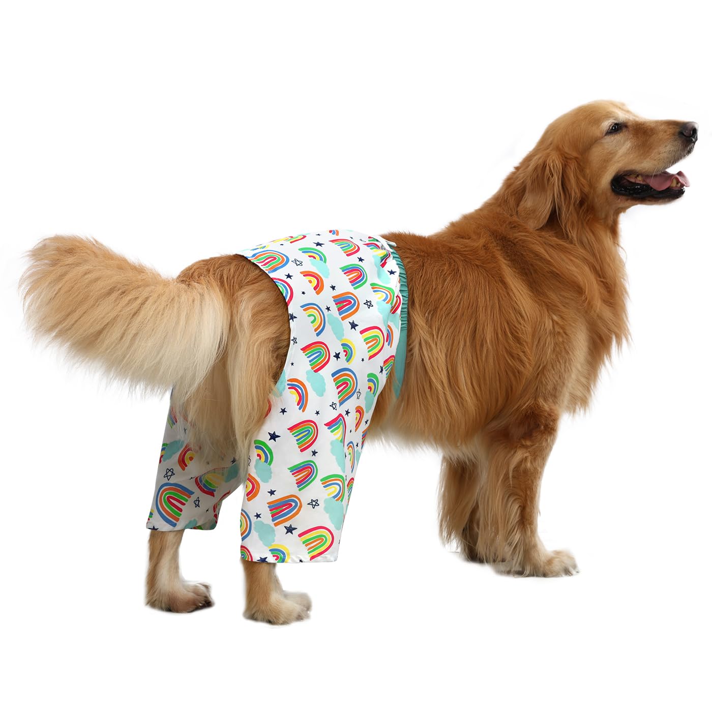 Hde Dog Swim Trunks Hawaiian Board Shorts Beach Pool Swimsuit For Xs To Xxl Dogs Rainbows - Xxl
