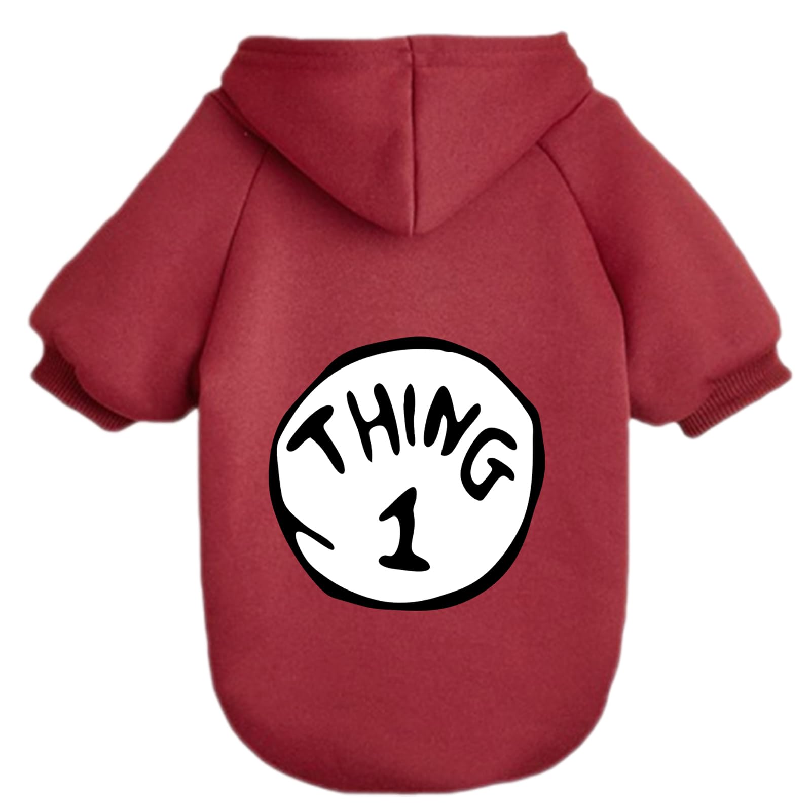 Cayxatiu Dog Hoodie Pet Clothes For Small Dogs Thing 1 Printed Hoodies Medium Puppy Hooded Sweatshirt Pullover Outfit(Wine Red 1