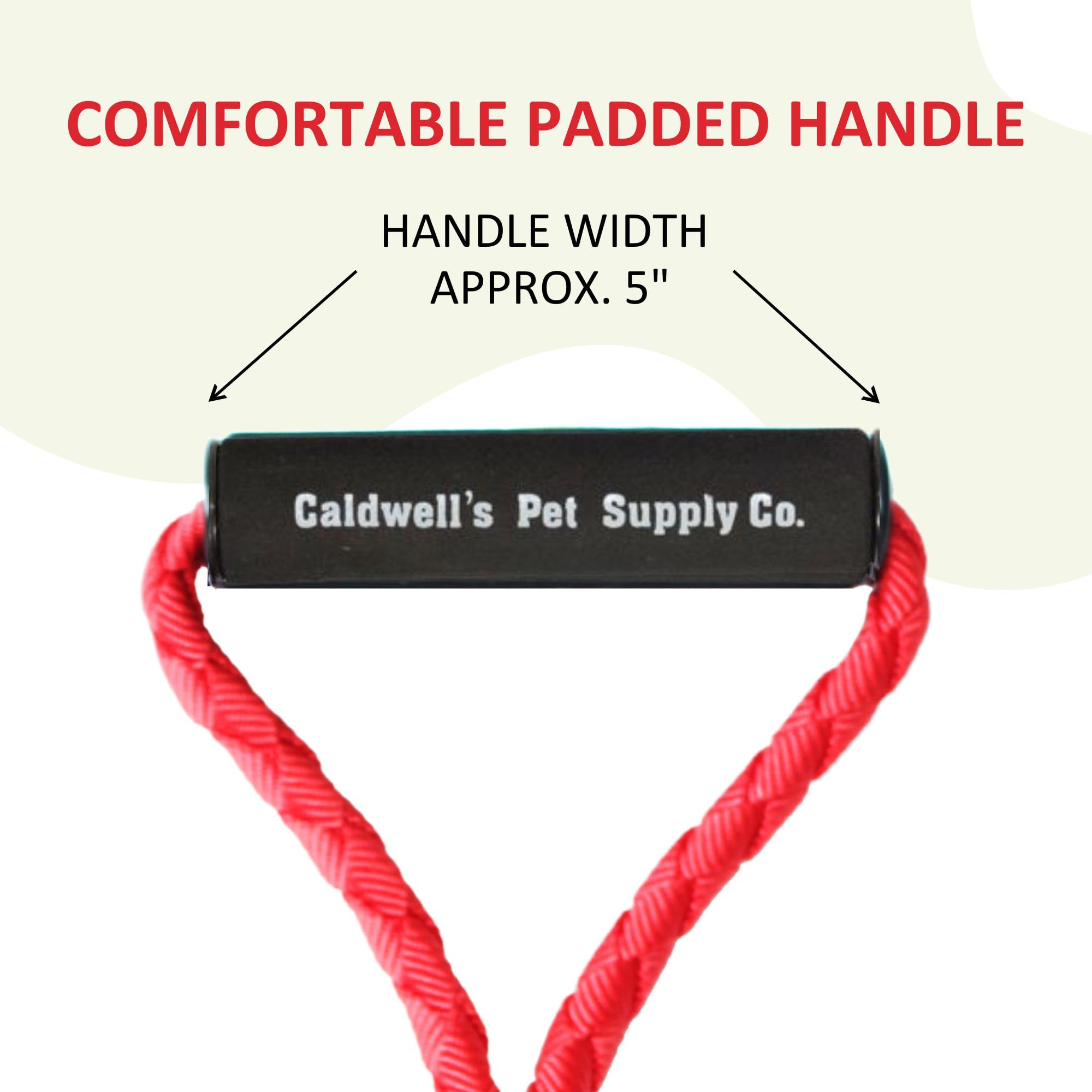 Caldwell's Pet Supply Co. Red Dual Dog Leash - Heavy Duty Tangle-Free Double Leash for Small, Medium, Large Dogs with Padded Handle