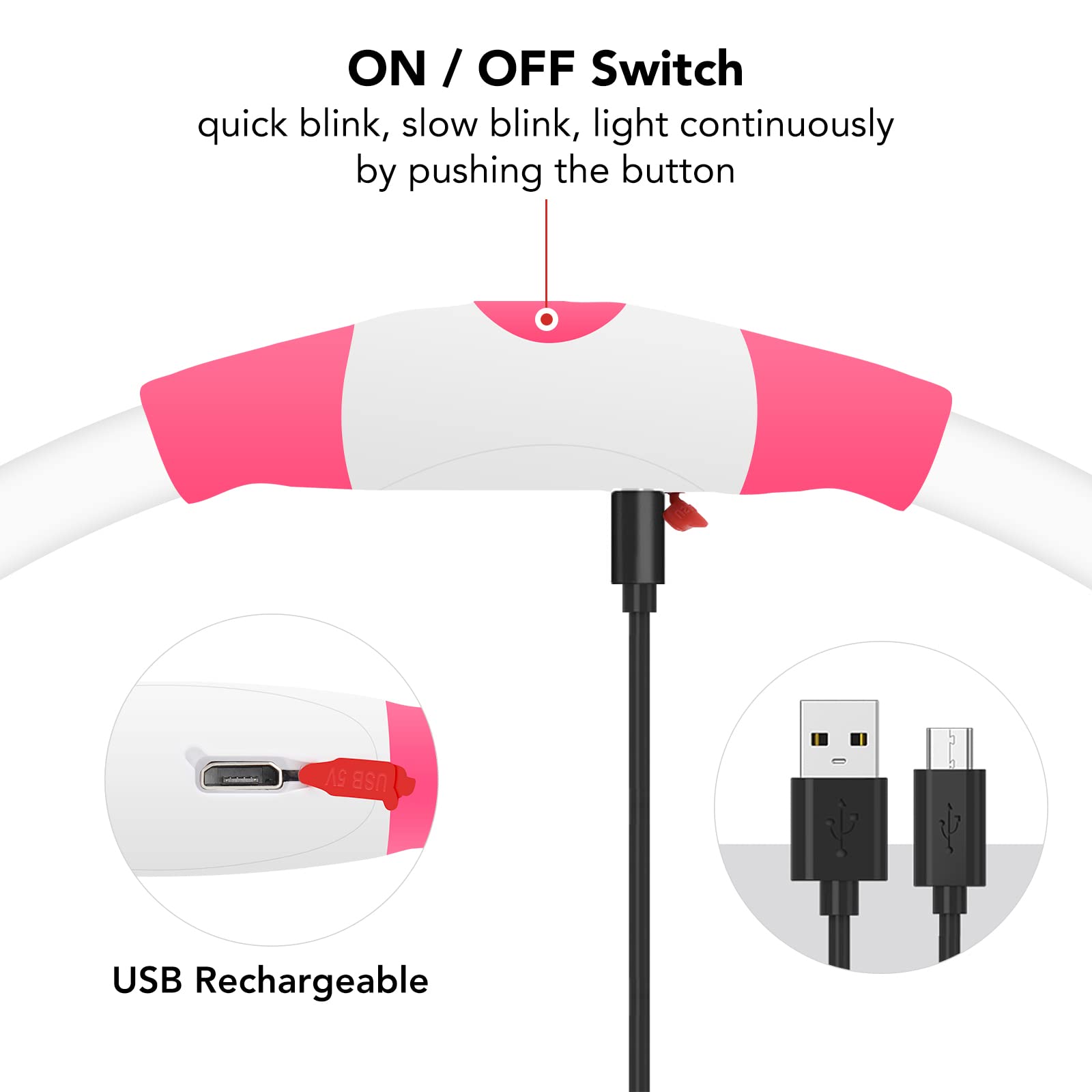 Colaseeme Led Dog Collar Light Up Dog Collars 1 Count Usb Rechargeable Tpu Glow Safety Basic Dog Collars, Please Do Not Use Fast