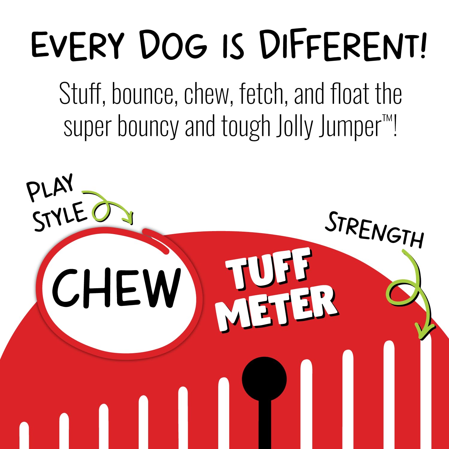 Jolly Pets Jolly Jumper Bouncing Dog Toy Ball, Large 4", Glow in the Dark, Rubber, Model JJ04 GLOW