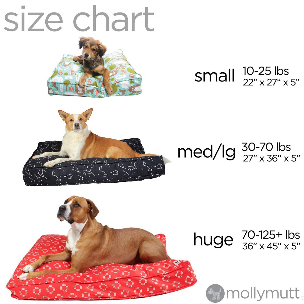 Molly Mutt Huge Dog Bed Cover - Papillon Print - Measures 36”X45”X5’’ - 100% Cotton - Durable - Breathable - Sustainable - Machine Washable Dog Bed Cover