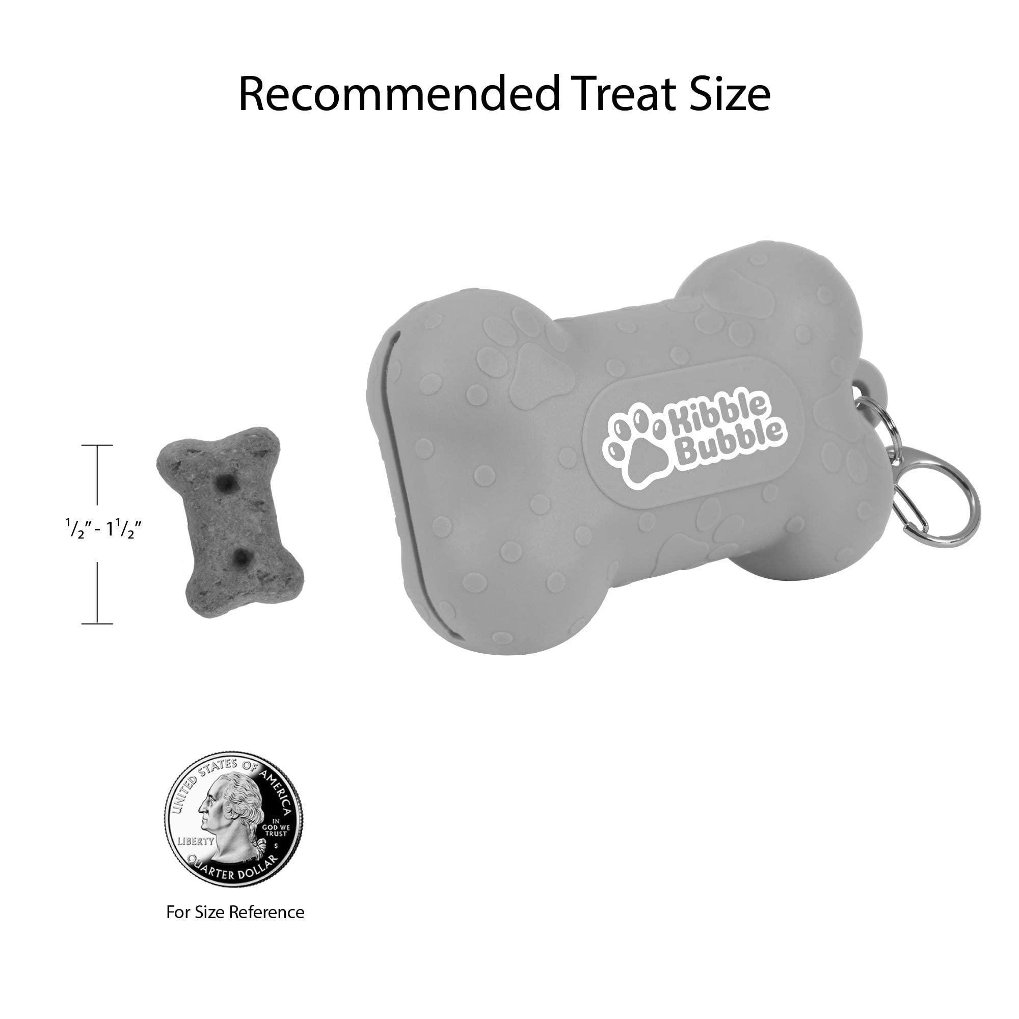 Kibble Bubble Dog Treat Pouch, Bone, Green