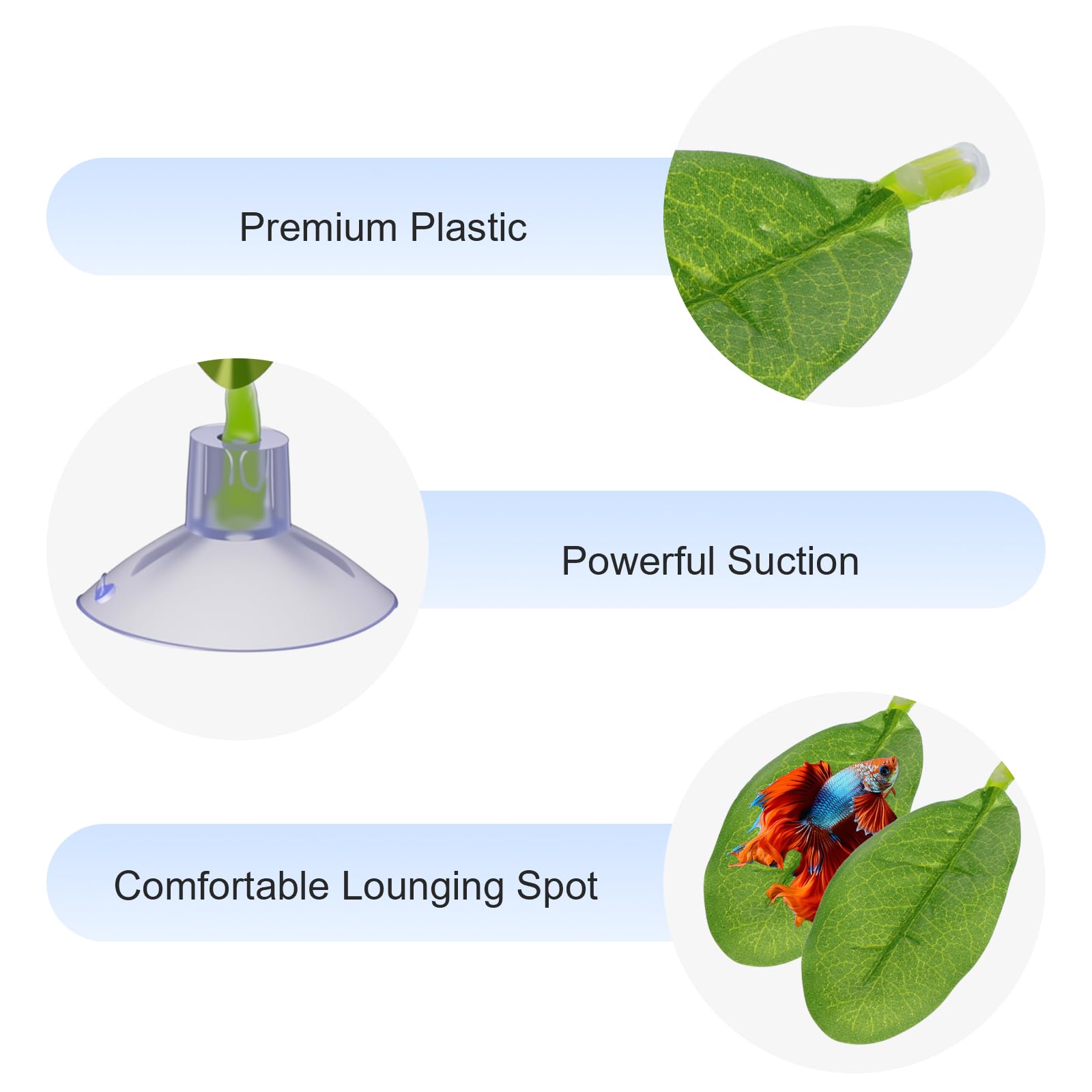 4 Pieces Betta Leaf Hammock, Fish Plant Leaf Pad, Fishes Tank Decor Leaves Betta Fish Tank Accessories for Tank-Aquarium Spawnin