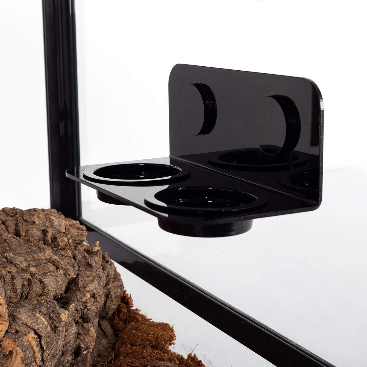 WACOOL Magnetic Reptile Ledge, Acrylic Gecko Feeding Ledge with 6PCS Cups, Reptile Food Water Feeder Dish for Geckos Iguana Cham