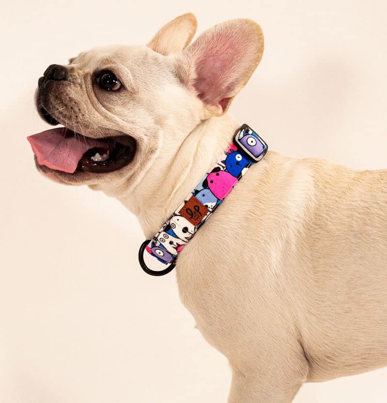 Lana Paws Polyester Googly Eyes Durable Fabric Dog Collar Belt For Large Dogs_Pack Of 1, Blue,24X1.5 Inch