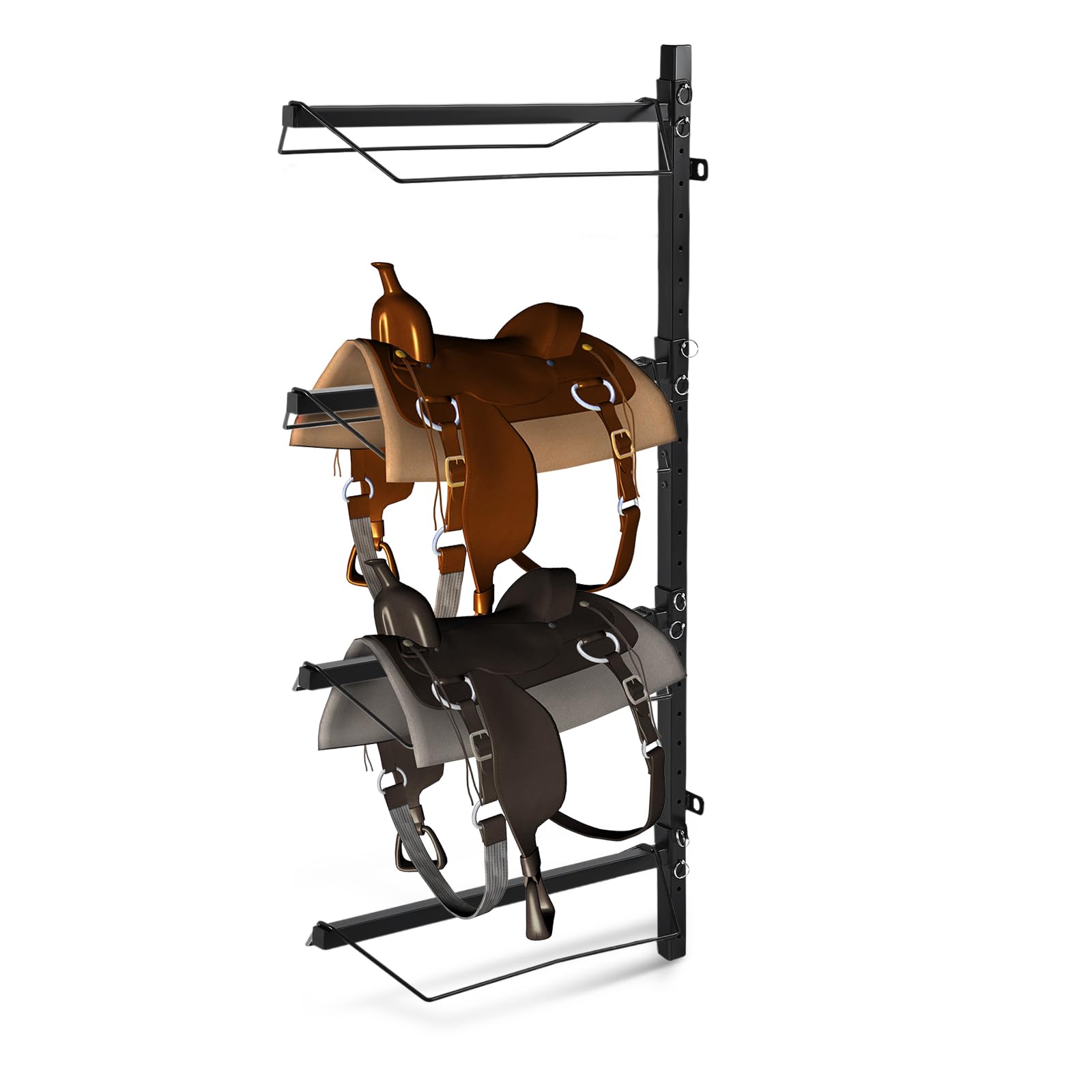 Paterr 4 Tier Saddle Rack Wall Mount Horse Saddle Storage Rack Heavy Duty Western And English Saddle Stand Equestrian Saddle Hol