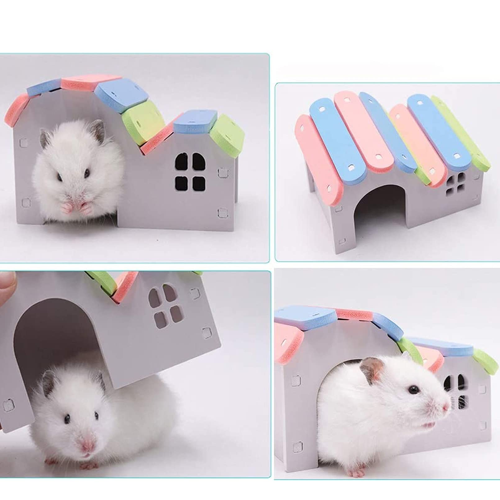 Tfwadmx Portable Small Animal Playpen, Hexagonal, Darkblue, Breathable, Pop-Up, 39.4 X 39.4 X 15 Inches, Suitable For Hamster, G