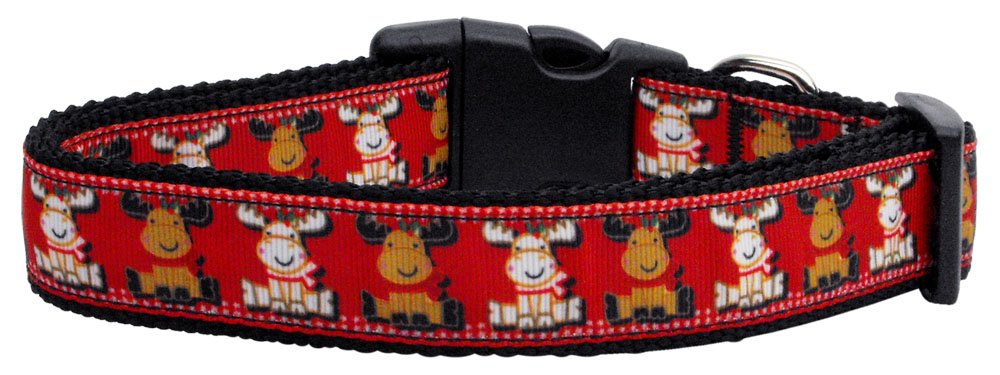 Reindeer Christmas Pet Dog & Cat Nylon Collar or Leash MD Collar