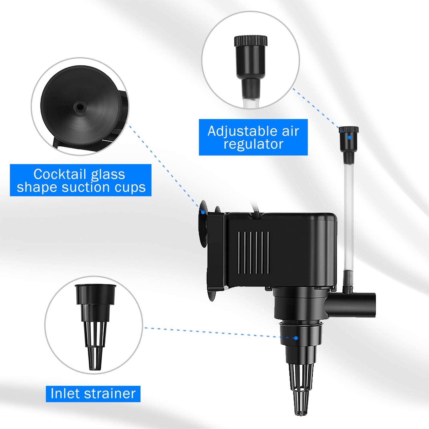 Aquamiracle Aquarium Powerhead Pump Circulating Water Pump 210 Gph For 40-60 Gallon Aquariums With Aerating Features