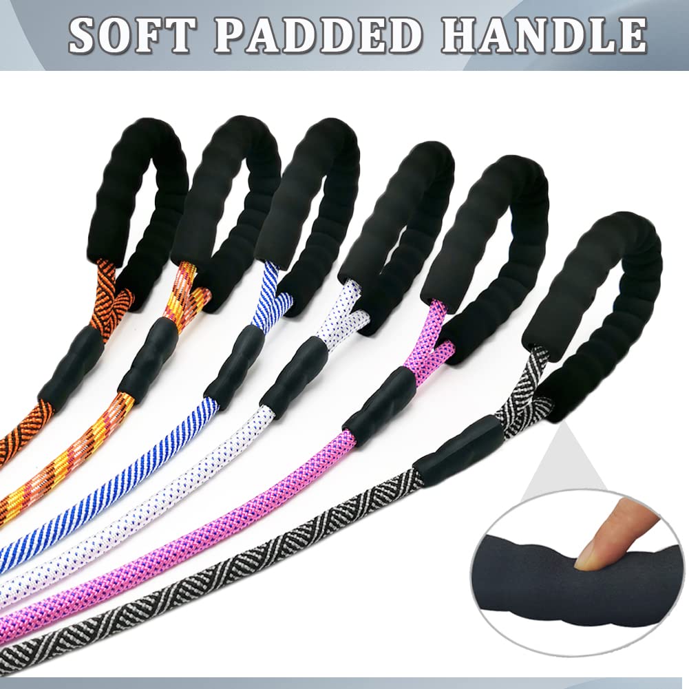 Maypaw Heavy Duty Rope Dog Leash, 3/4/5/6/7/8/10/12/15 Ft Nylon Pet Training Leash, Soft Padded Handle Thick Lead For Large Medi