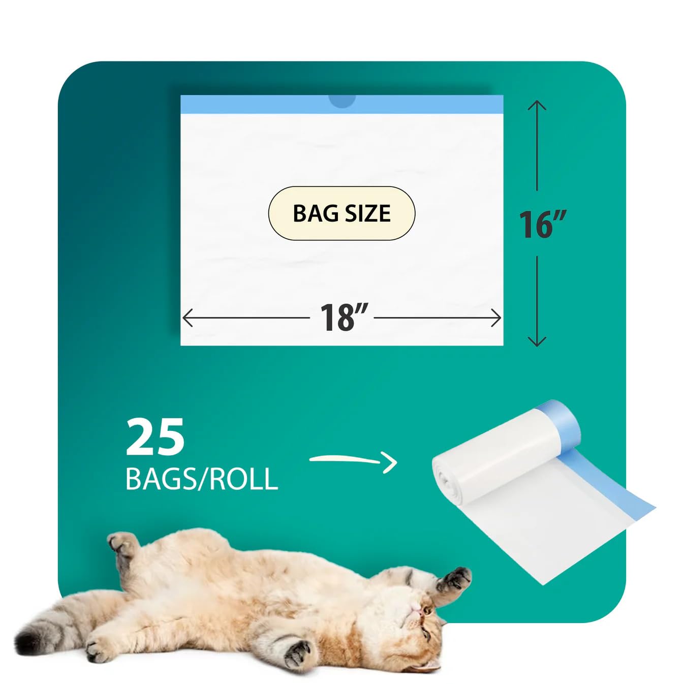 Premium Self Cleaning Cat Litter Box Liners Kitty Litter Bags Poop Bags Pet Waste Bags & Durable Litter Box Liners Ultimate Odor