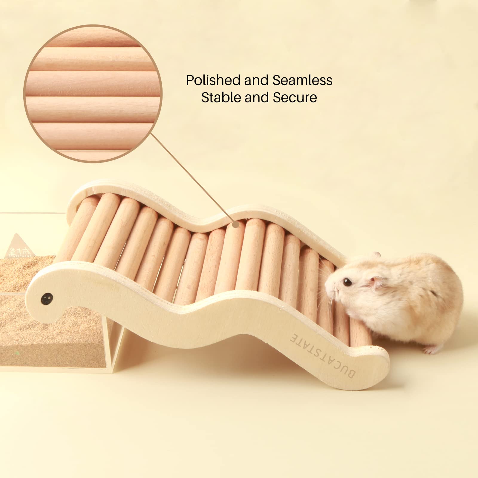 Bucatstate Hamster Climbing Ladder, Wooden Climbing Toy And Bridge Cage Decor For Hamsters Gerbils Mice And Small Animals (Snake Pattern)