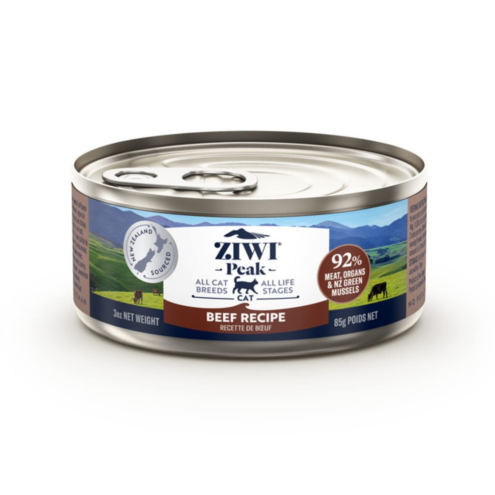 ZIWI Peak Canned Wet Cat Food - All Natural, High Protein, Grain Free, Limited Ingredient, with Superfoods (Beef, Case of 24, 3o