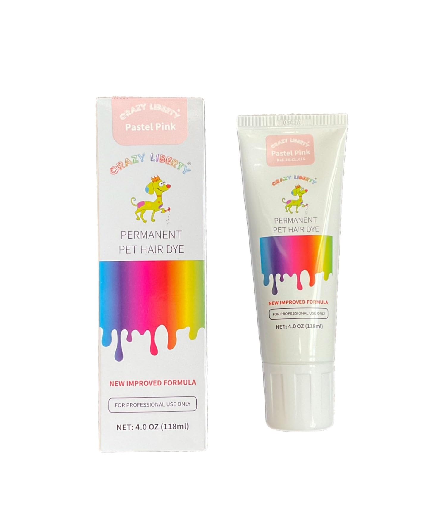Crazy Liberty Permanent Hair Dye For Dogs And Horses, 4 Oz Tube. (Pastel Pink)