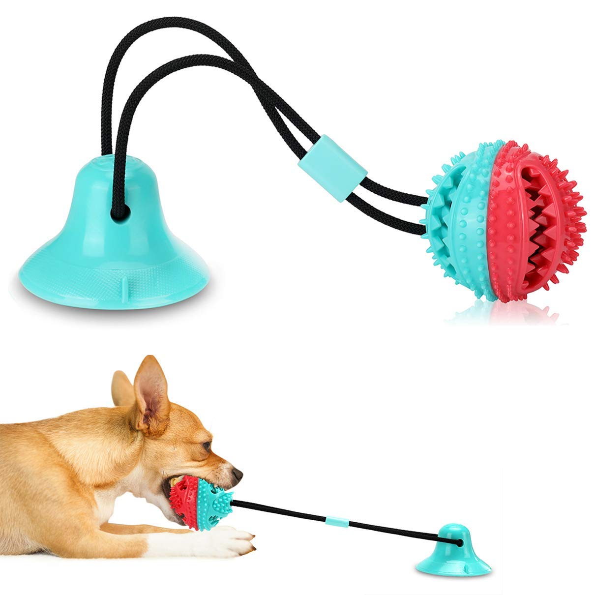 Kinetikitch Dog Chew Toys For Aggressive Chewers, Puppy Teething Rope & Treat Dispensing Ball, Interactive Puzzle Toys For Small