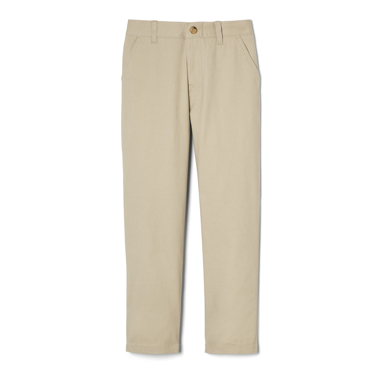 French Toast Boys Adjustable Waist Stretch Straight Fit Chino Pant (Standard  Husky), School Uniform Khaki, 12