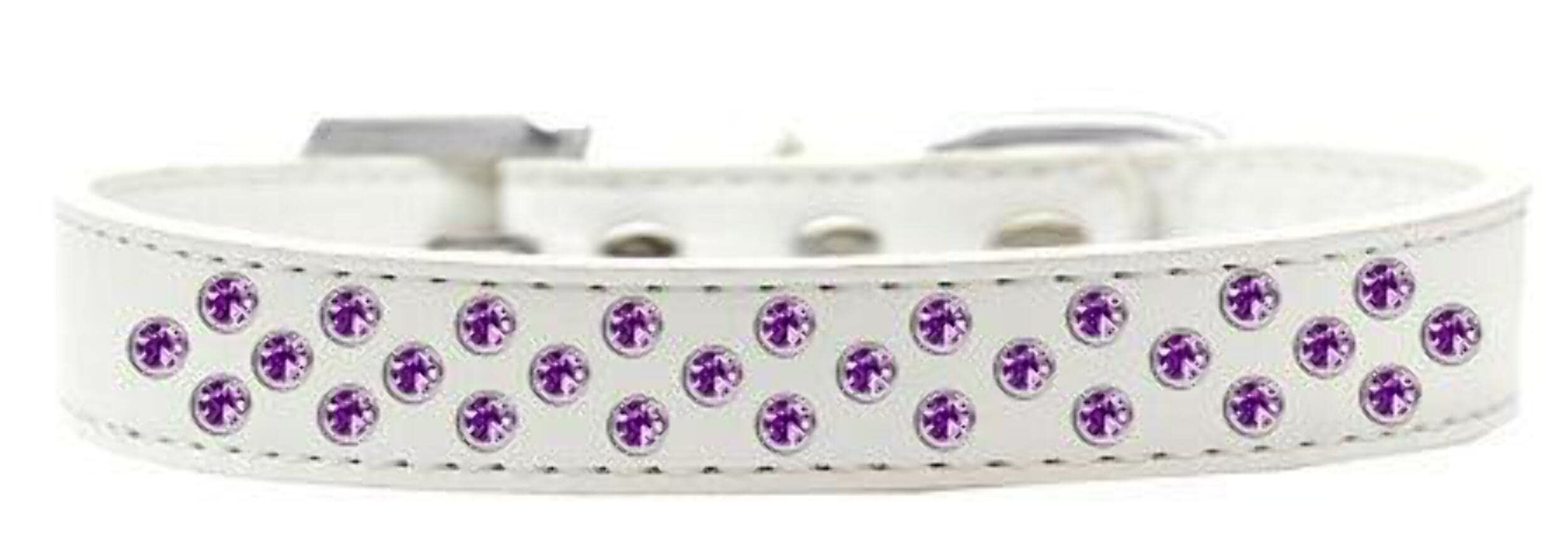 Mirage Pet Products Sprinkles Dog Collar with Purple Crystals, Size 20, Red