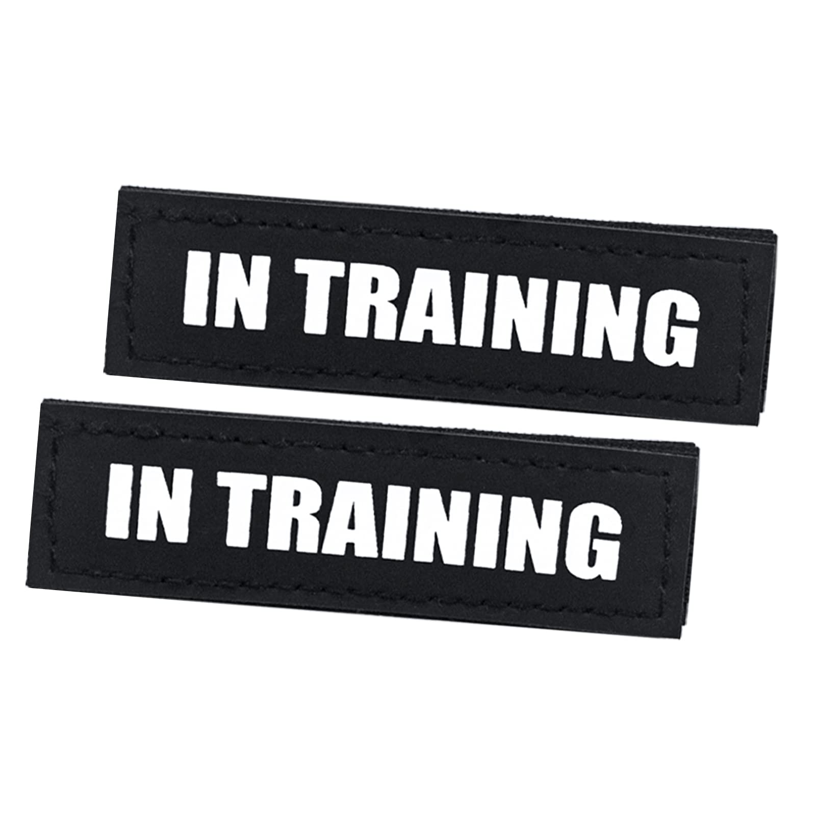 2Pack Service Dog Patch, Black Patches With Hook Backing For Dog Harness, Removable Vest Patches For Dogs, In Training-M