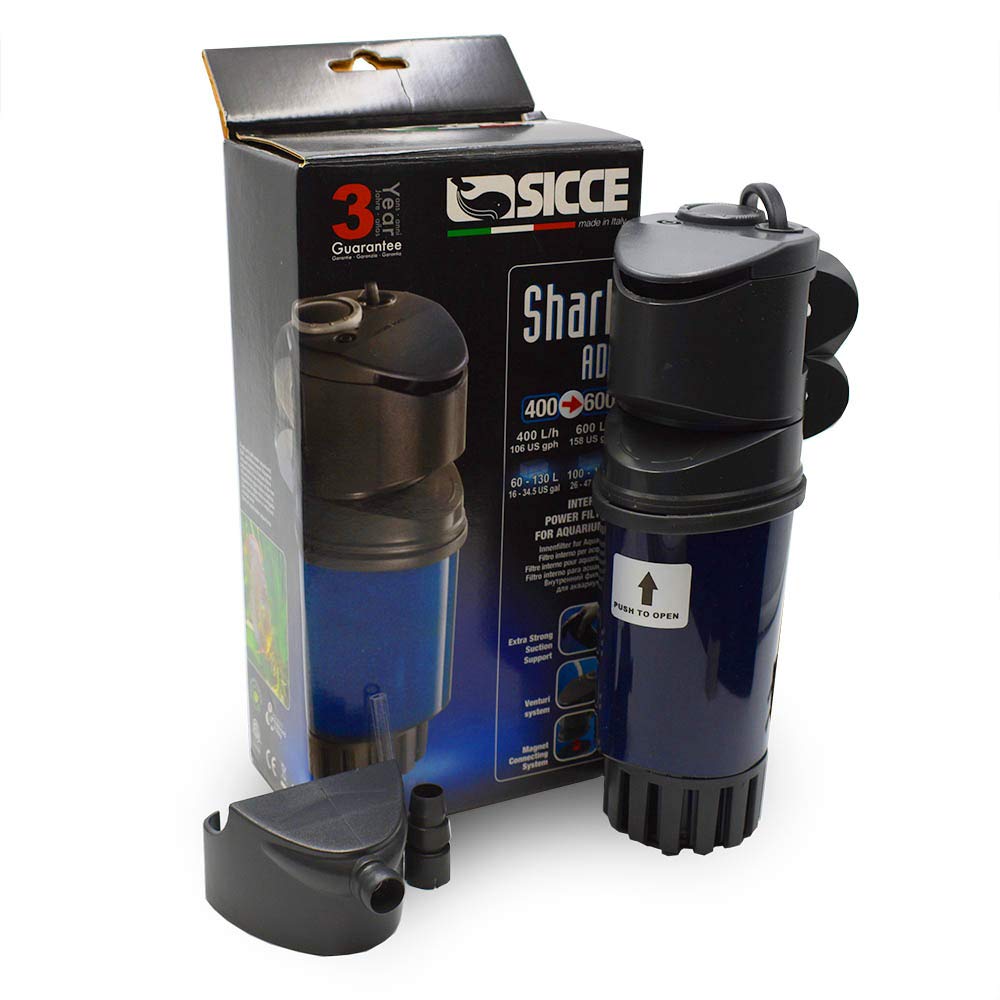 Sicce Shark Adv 600 Internal Aquarium Filter 158 Gph Submersible | In-Tank Freshwater Saltwater Marine Turtle Aquariums Filter M