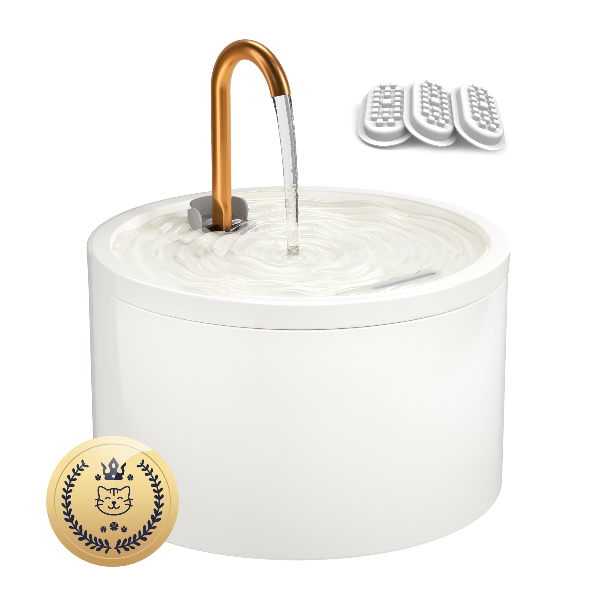 Misfans Ceramic Cat Water Fountain, 2.1L/71Oz Pet Fountain, Automatic Ceramic Drinking Fountain For Cats, Water Fountain Indoor 