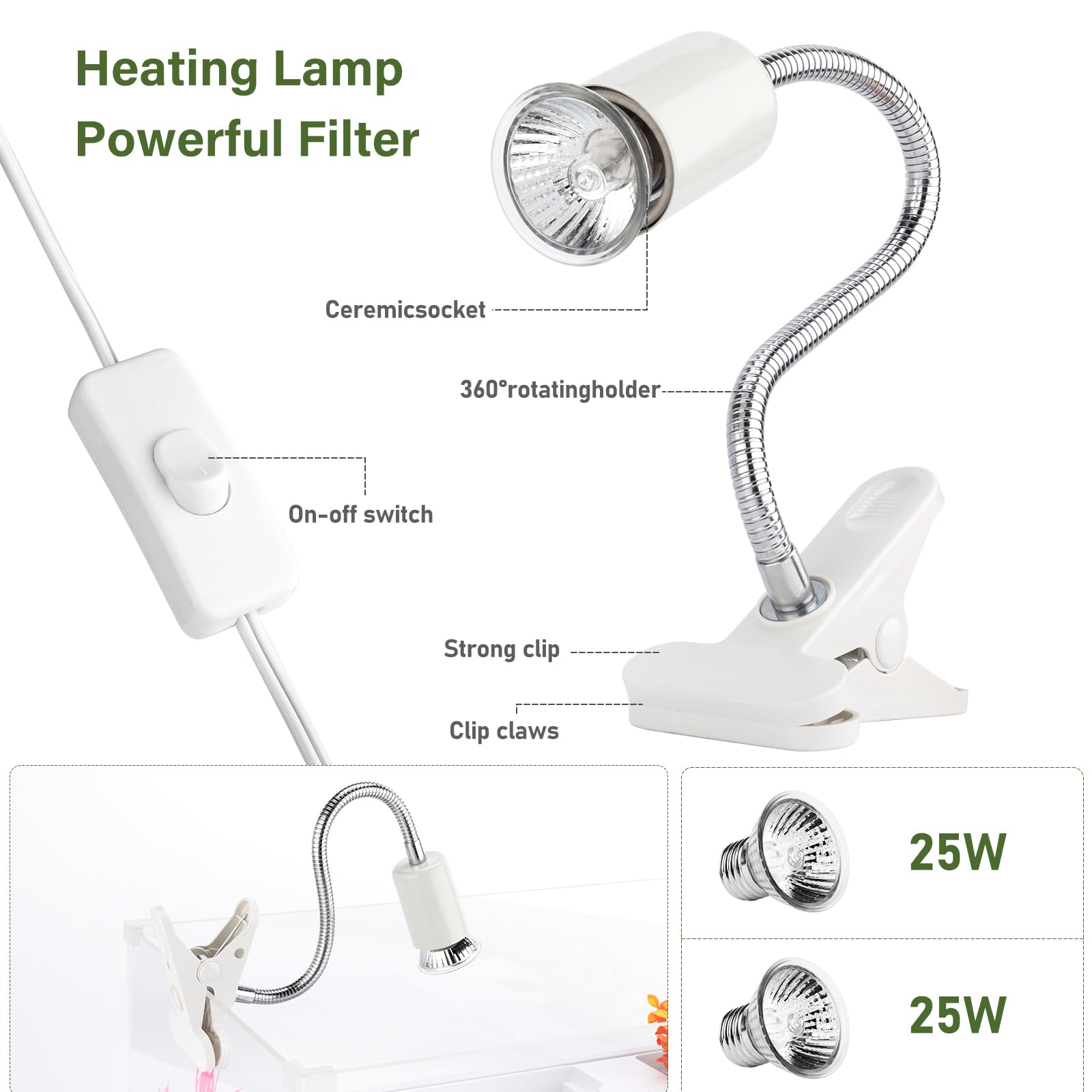 Geegoods Turtle Tank With Light And Water Pump, Aquarium With Platform Plants For Pet Reptile Habitat (15.7''X11.8''X10'')