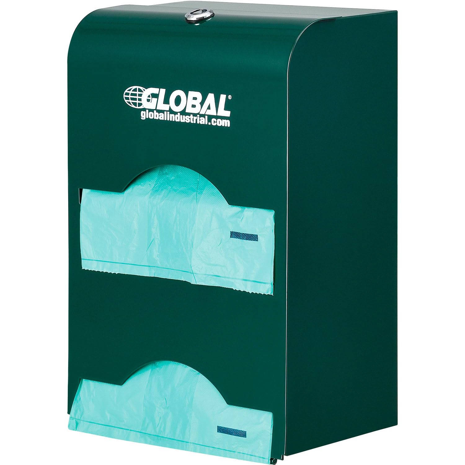 Global Industrial Pet Waste Plastic Bags With Tie-Handles, Green, 400 Bags/Roll