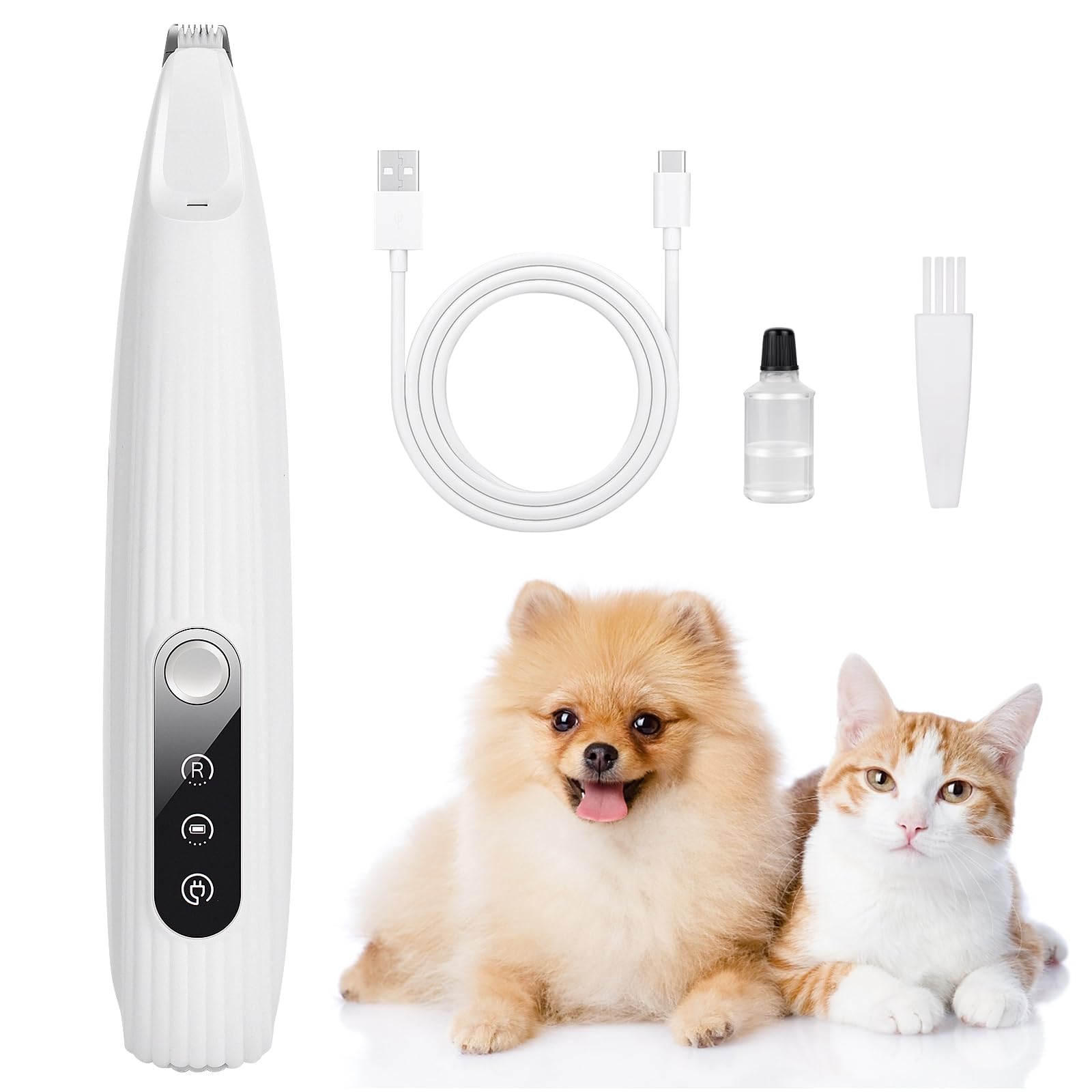 Joozur Dog Paw Trimmer,Dog Grooming Clipper For Paws, Pet Hair Clippers,Led Light Cordless Type-C Rechargeable Low Noise,Cat Cli