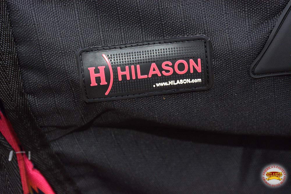 Hilason Black Aztec 66 In 1200D Winter Waterproof Poly Horse Blanket Belly Wrap | Horse Blanket | Horse