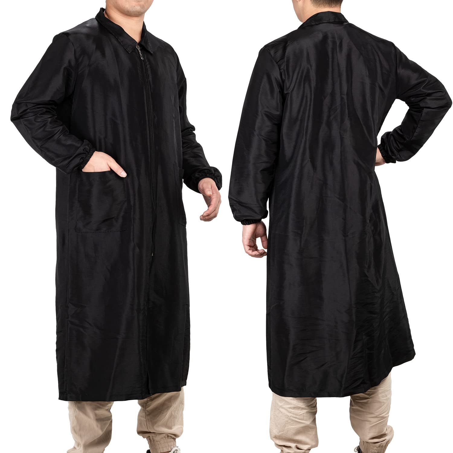 Noverlife Long Sleeves Pet Grooming Workwear with Pockets, M Size, Lightweight Anti-Static Hairdresser Smock Jacket, Anti Splash