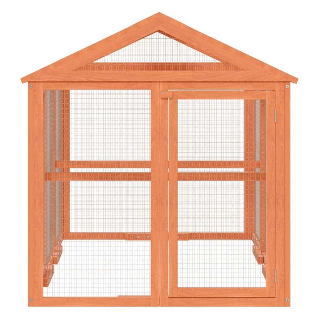 Vidaxl Small Animal House/Rabbit Hutch With Pine Wood And Wire Mesh - 55.5' L X 37' W X 40.9' H