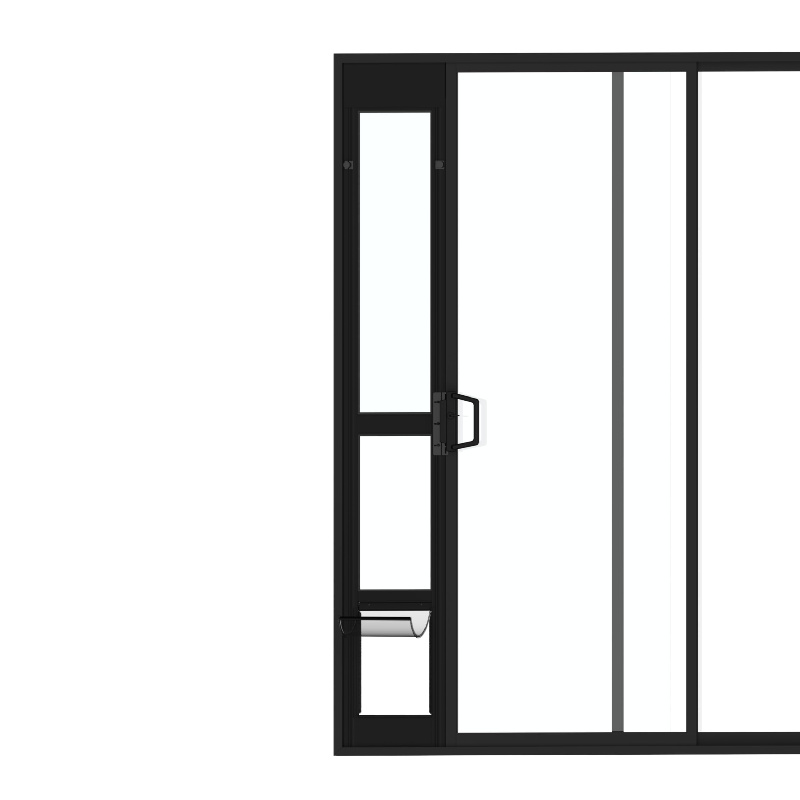 Hakuna Pets Black Glass Patio Pet Door for Sliding Doors, Medium | Adjustable Height 77.2    - 83.5   , Damage-Free or Permanent