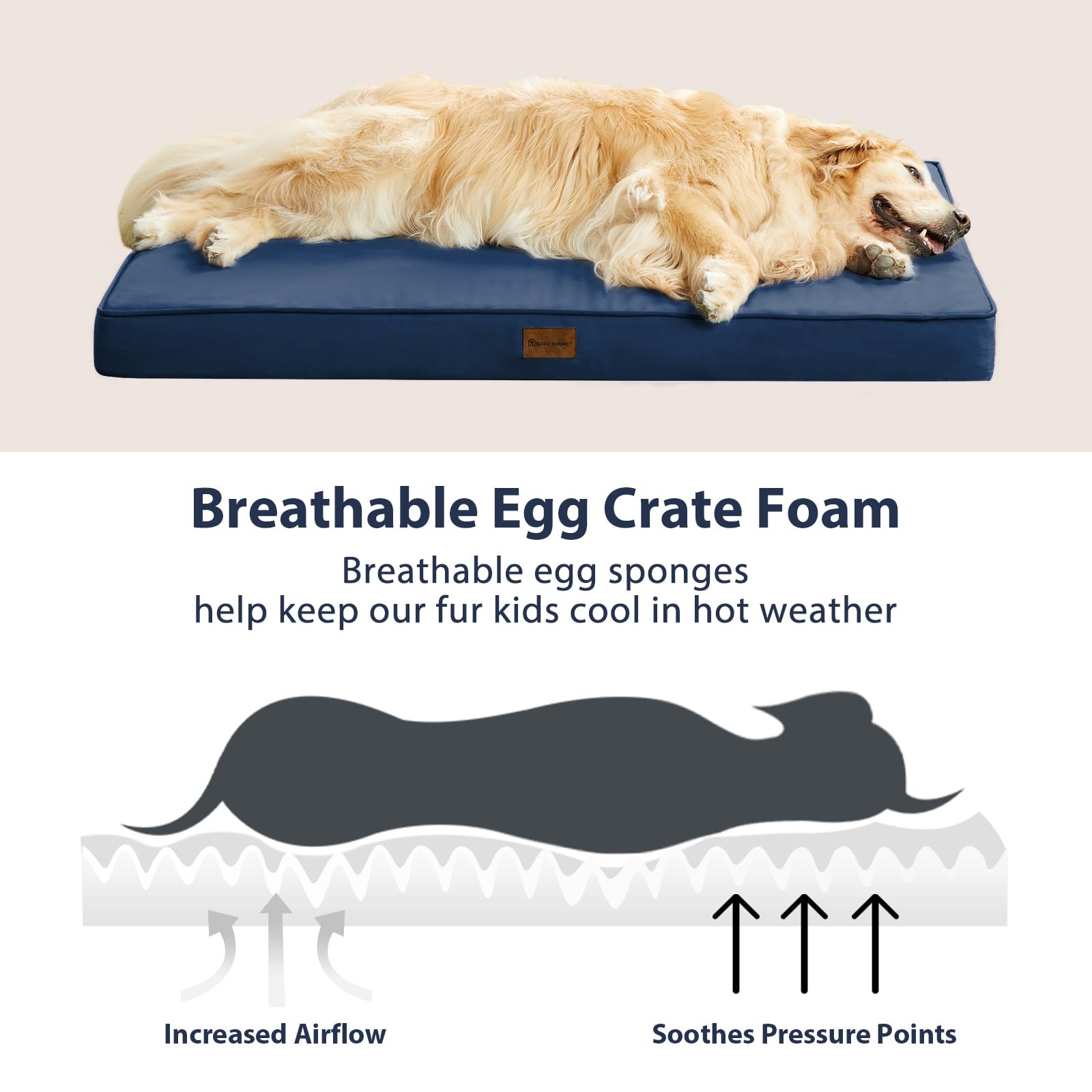 Bfpethome Outdoor Dog Beds For Large Dogs, Waterproof Dog Bed For Medium, Large, Extra Large Dogs, Orthopedic Dog Bed With Remov