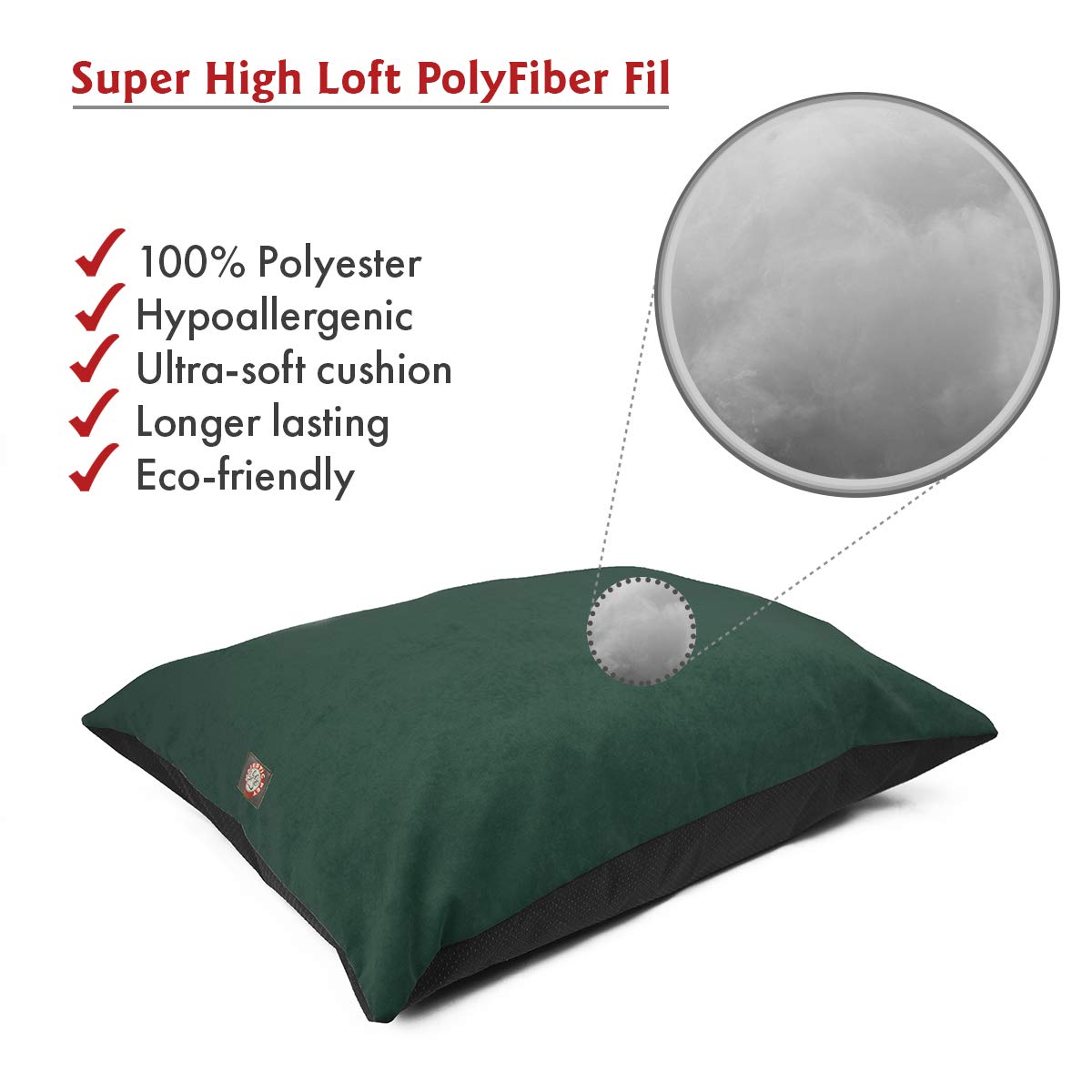 Majestic Pet Villa Marine Comfy Rectangle Dog Bed - Washable, Non Slip, Super Value Pillow & Kennel Bed - Large Breed, 46 X 35 I