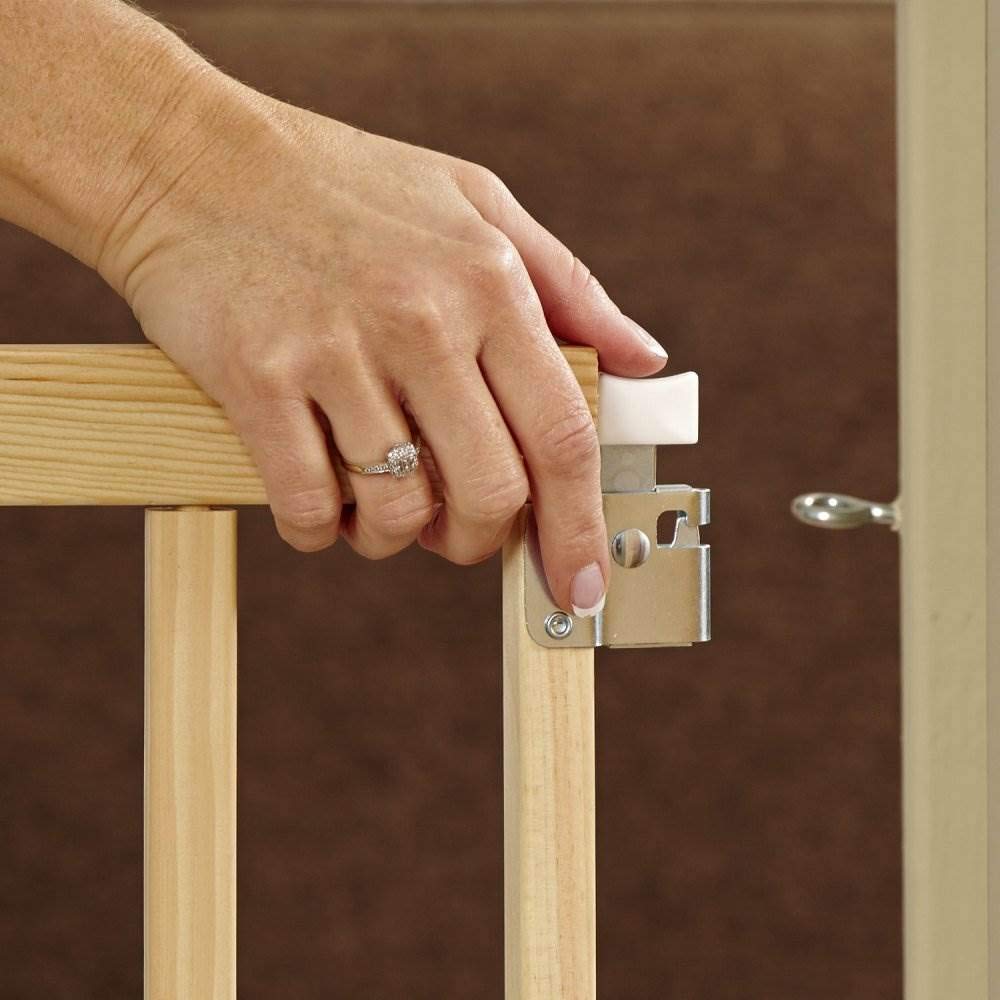 Toddleroo By North States Extra Wide Swing Wooden Gate, Fits 60'- 103' Wide. Hardware Mount. Extra Wide Baby Gate, Child Gates For Wide Openings. Made In Usa (27' Tall, Sustainable Hardwood)