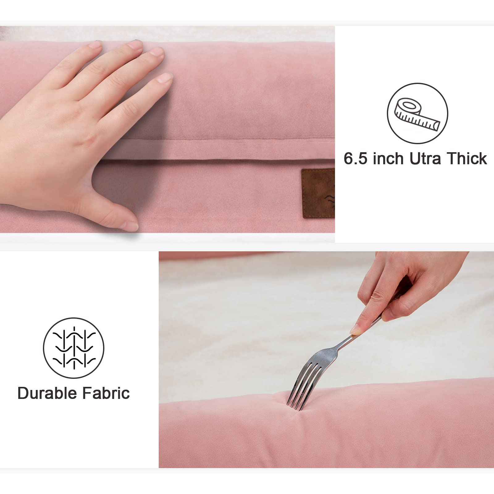 Yiruka Large Orthopedic Dog Bed - Grey Waterproof with Removable Cover, Soft Bolster, Nonskid Bottom, Washable for Large Dogs