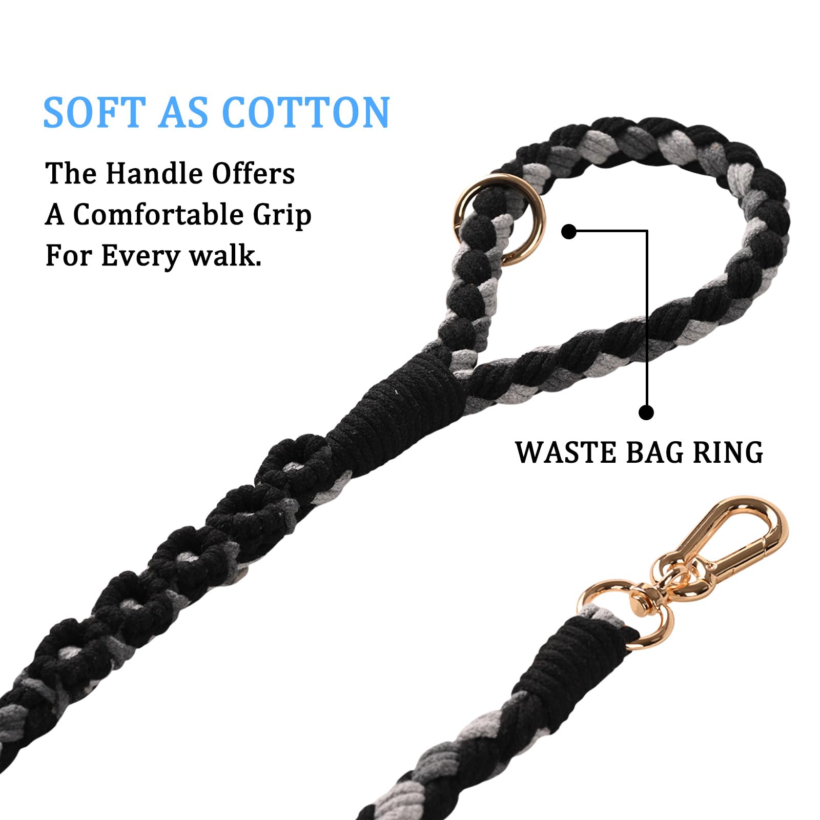 Dual Dog Leash,Double Dog 360 Swivel No Tangle Walking Leash,Comfortable Shock Absorbing Reflective Bungee For Two Dogs(Black)
