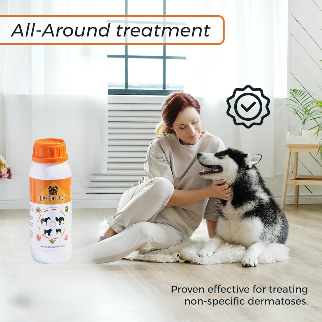 Healthy Paw Life - Lime Sulfur Dip - Pet Care for Itchy and Dry Skin - Xtra Strength Formula - Safe Solution for Dog, Cat, Puppy