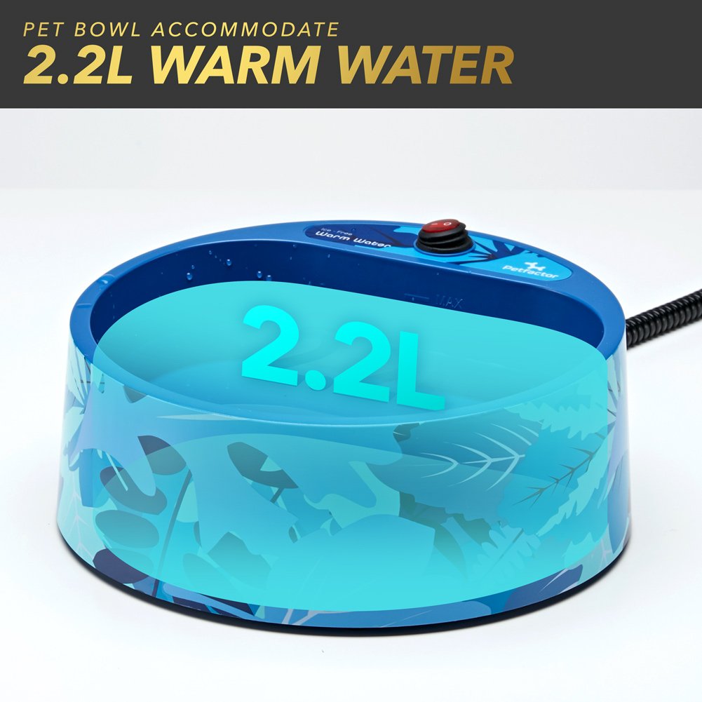 Petfactors Heated Pet Bowl, Outdoor Pet Thermal Water Bowl, Dog Cat Heated Water Bowl With 69 Inch Chew Resistant Cord And Waterproof On/Off Switch