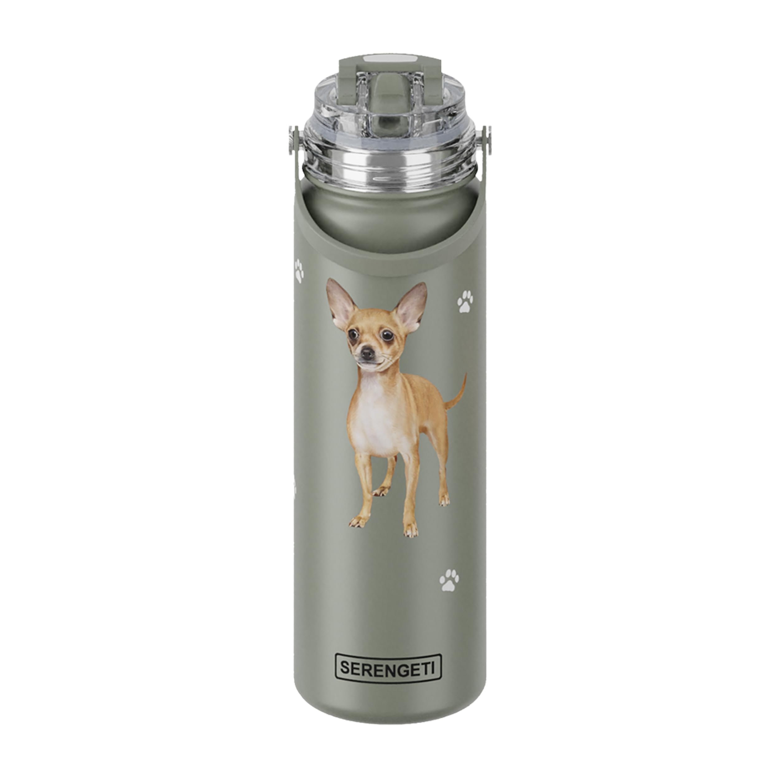 E&S Pets Serengeti 24 Oz Water Bottle Stainless Steel With Spill Proof Lid - Double Walled Vacuum Insulated Water Flask - Realis