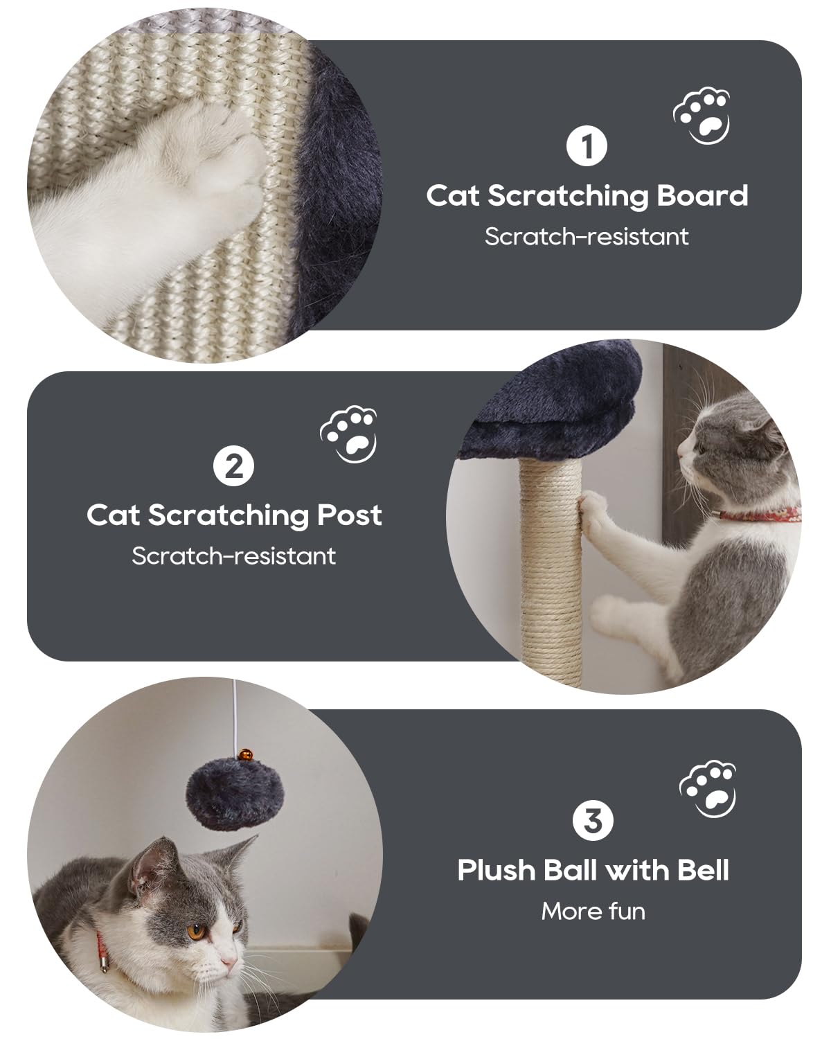 Syandlvy Samll Cat Tree With Scratching Board, Scratching Post With Perch For Indoor Cats, Cat Scratcher With 2 Dangling Balls,