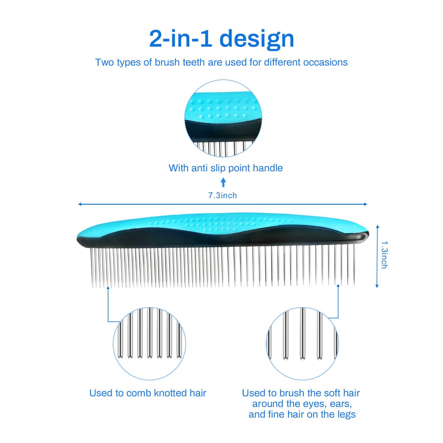 Ropo Dog And Cat Grooming Comb For Removing Matted Fur - Proper Care Prevents Knots And Mats In Long And Short-Haired Pets - Non