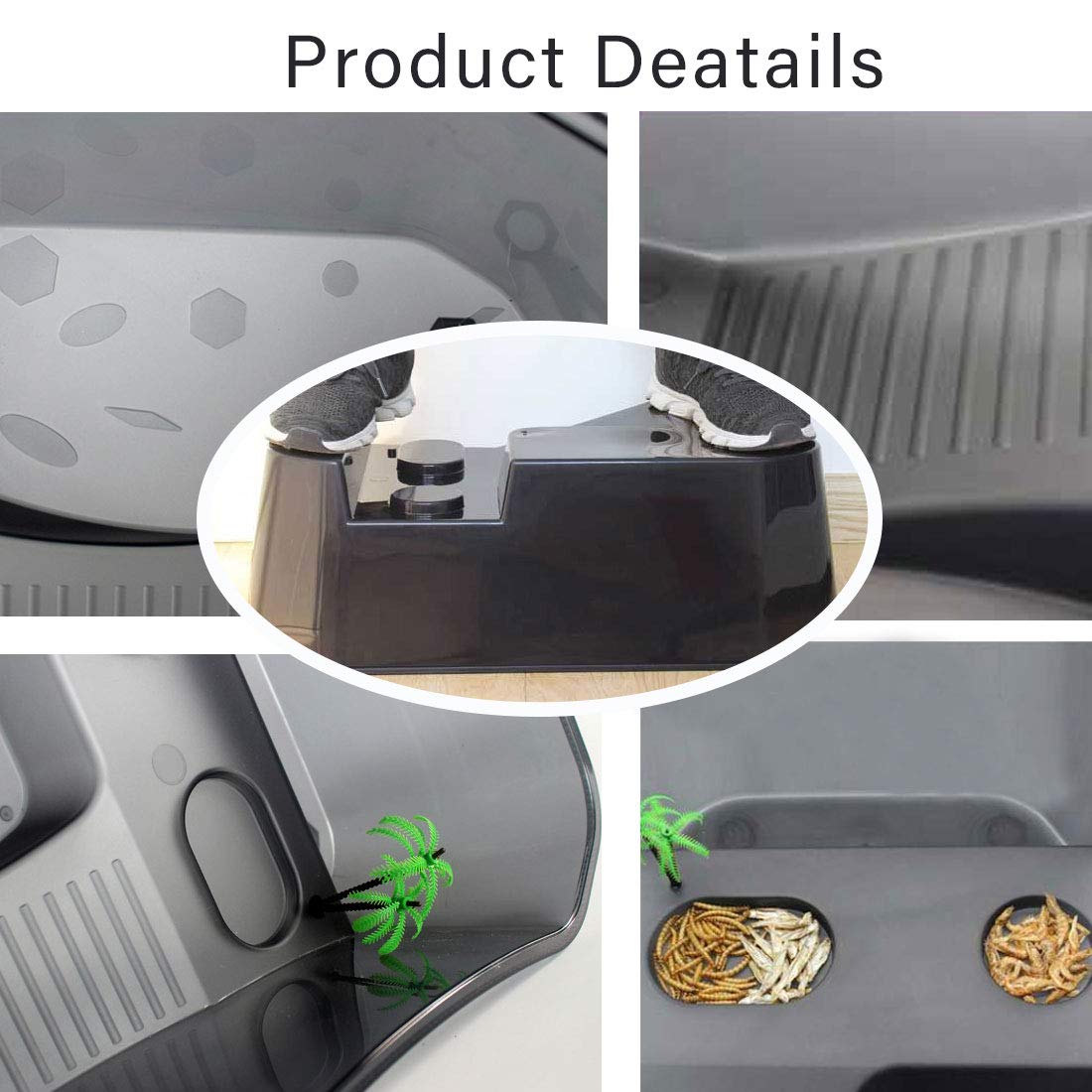 Pinvnby Plastic Turtle Tank Reptile Habitat Pet Terrariums Turtles Tank Aquarium Terrapin Topper Basking With Platform Plants,Du