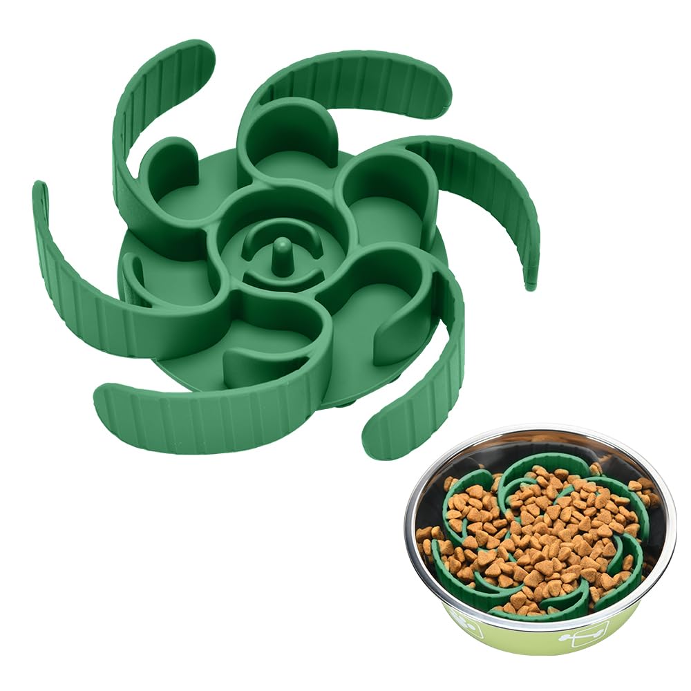 Slow Feeder Dog Bowls Insert,Third Generation upgradedSuper Firm Eating Bowl(Cuttable) for Large Breed and Medium Small Size Com