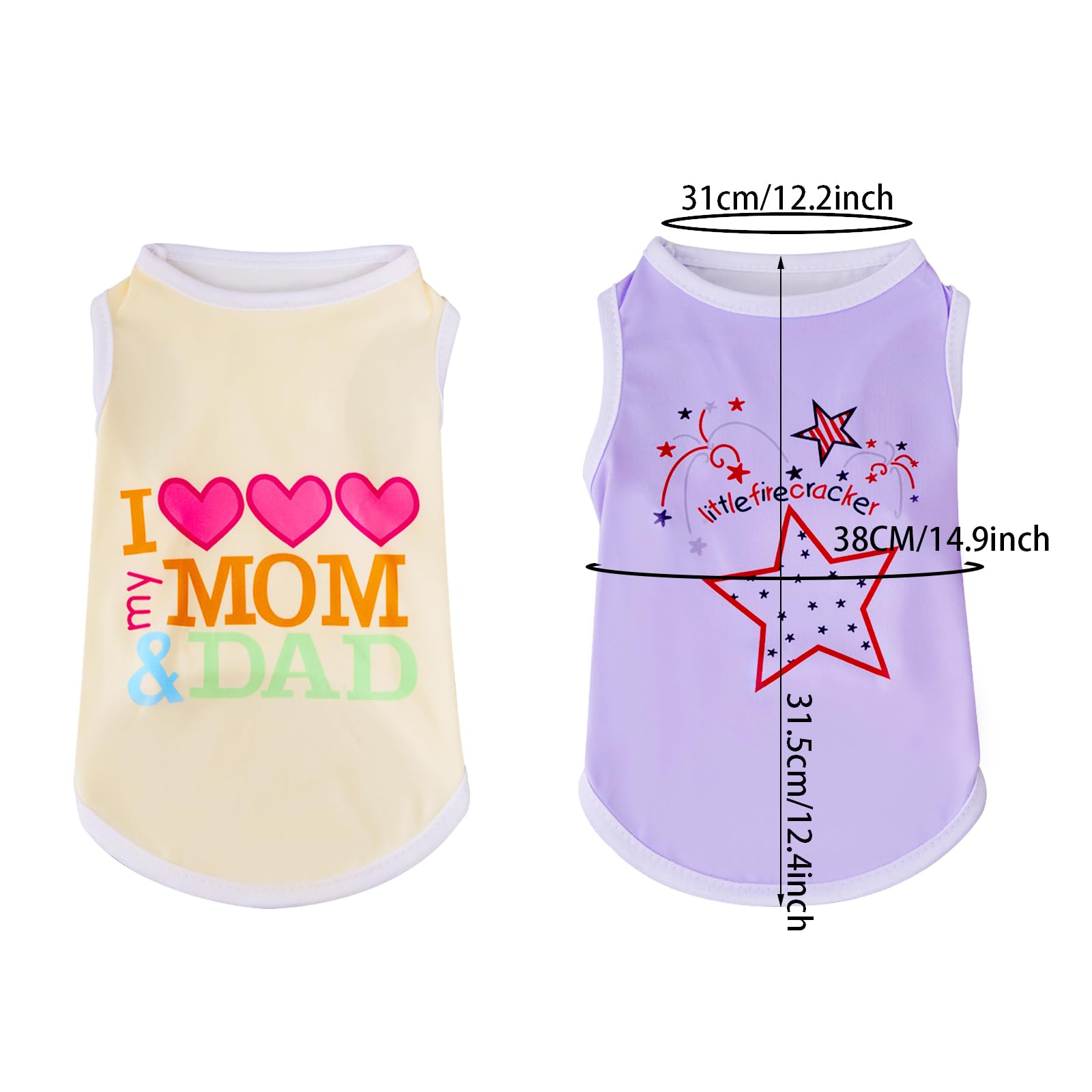 Choyaxo 4Pcs Dog Clothes Pet Printed Vest For Chiuahaha Small Dogs Kitten Spring Summer