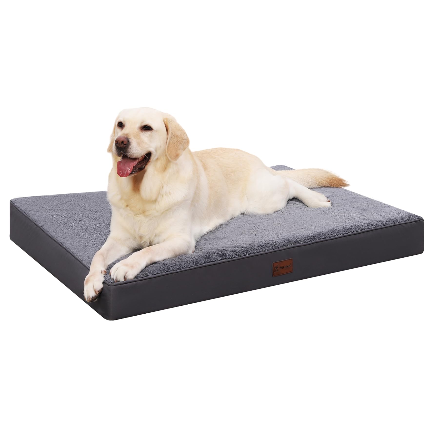 MIHIKK Waterproof Dog Bed Medium Size Dog Orthopedic Dog Beds for Crate with Removable Washable Cover Egg-Crate Foam Pet Pad Mat